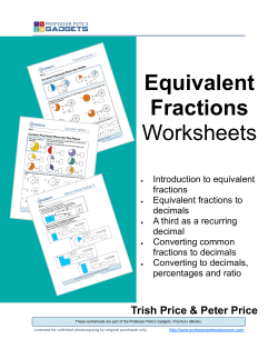 Equivalent Fractions Worksheets