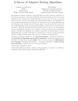 A Survey of Adaptive Sorting Algorithms