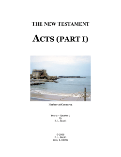 The Book Of Acts, Part One
