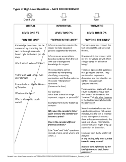higher level questions chart