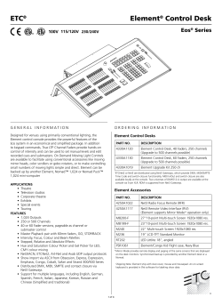 Element&reg; Control Desk ETC&reg;