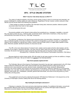 apa &ndash; style online citation - UW Tacoma