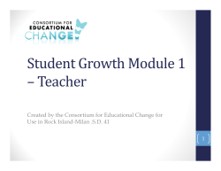 Student Growth Module 1 –Teacher - Rock Island