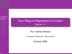 Four Ways to Represent a Function