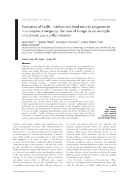 Evaluation of health, nutrition and food security programmes in