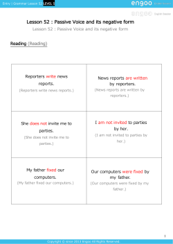 Passive Voice and its negative form