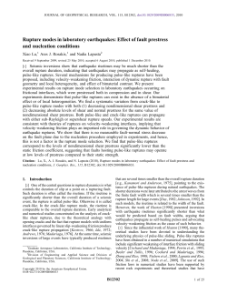Rupture modes in laboratory earthquakes: Effect of fault prestress