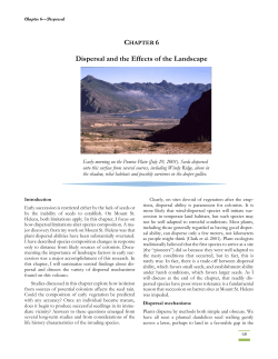 Dispersal and the Effects of the Landscape