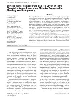 Surface Water Temperature and Ice Cover of Tatra Mountains Lakes