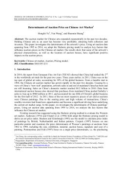 Determinants of Auction Price on Chinese Art Market