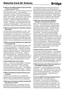 Maturita Card 16: Science - Bridge