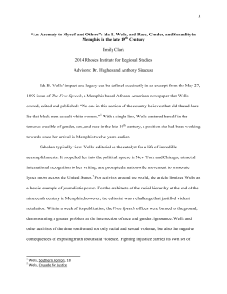 1 &ldquo;An Anomaly to Myself and Others&rdquo;: Ida B. Wells, and