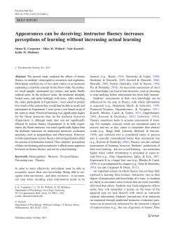 Appearances can be deceiving: instructor fluency increases