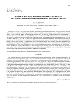 magma in a beaker: analog experiments with water