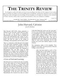 John Harvard, Calvinist - The Trinity Foundation