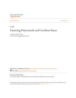 Factoring Polynomials and Groebner Bases - TigerPrints