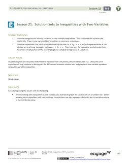 Lesson 21: Solution Sets to Inequalities with Two