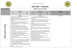 Fractions - Corpus Christi Catholic Primary School