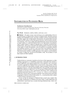 instabilities in fluidized beds