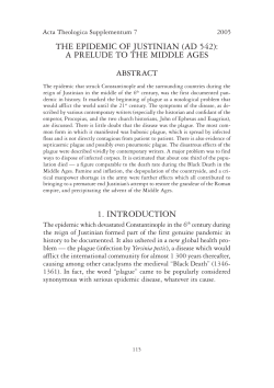 the epidemic of justinian (ad 542)