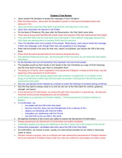 Chapter 8 Test Review &bull; Jesus wanted His disciples to spread the