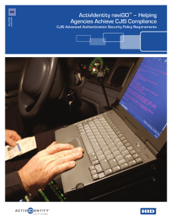 ActivIdentity naviGO&trade; &ndash; Helping Agencies Achieve CJIS Compliance