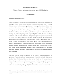 Identity and Hybridity &ndash; Chinese Culture and Aesthetics in