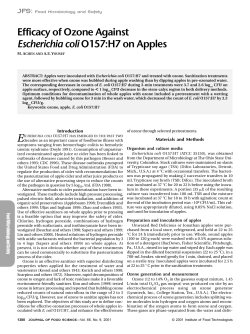 Efficacy of Ozone Against Escherichia coli O157:H7 on Apples