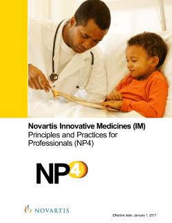 Novartis Innovative Medicines (IM) Principles and Practices for