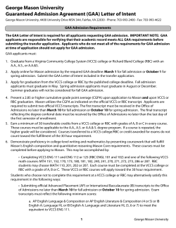(GAA) Letter of Intent - George Mason University