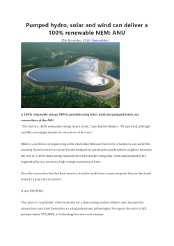 Pumped hydro, solar and wind can deliver a 100% renewable NEM