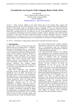 Groundwater use in parts of the Limpopo Basin, South