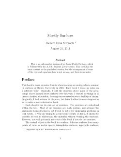 Mostly Surfaces - Brown math department