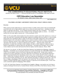 Teachers and First Amendment Speech 2012
