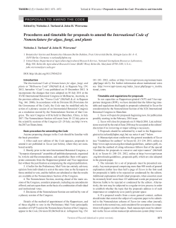 Proposals to Amend the Code Procedures and Timetable