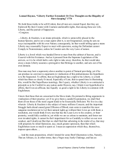 Lemuel Haynes, &ldquo;Liberty Further Extended: Or