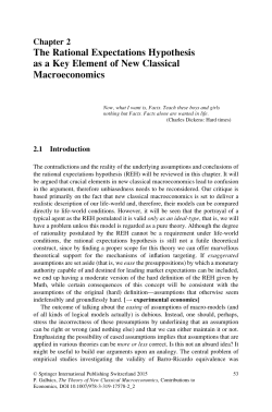 The Rational Expectations Hypothesis as a Key Element of New