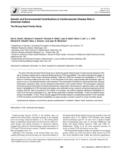 Genetic and Environmental Contributions to Cardiovascular Disease