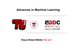 Advances in Machine Learning