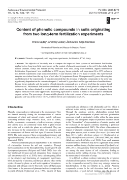 Content of phenolic compounds in soils originating from two long