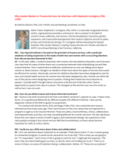 An Interview with Stephanie Covington, PhD, LCSW