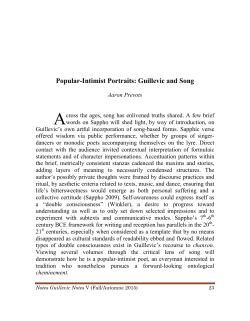 Popular-Intimist Portraits: Guillevic and Song