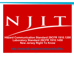 Hazard Communication Standard 29CFR 1910.1200 Laboratory