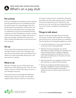 Teen years and adulthood: What`s on a pay stub