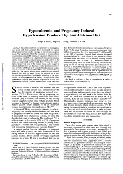 Hypocalcemia and Pregnancy-Induced Hypertension Produced by