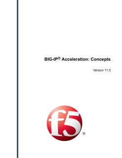 BIG-IP® Acceleration: Concepts - AskF5
