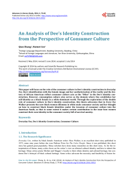 An Analysis of Dee`s Identity Construction from the Perspective of