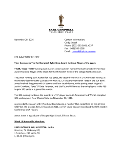 2016 Earl Campbell Week Thirteen Player of the Week