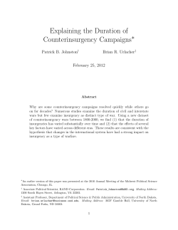 Explaining the Duration of Counterinsurgency