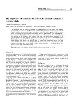The importance of osmolality in hydrophilic urethral catheters
